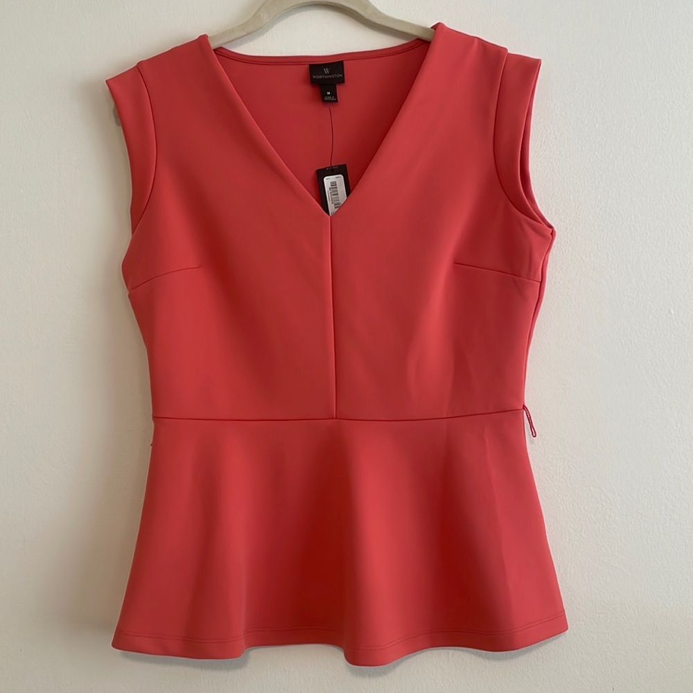 NWT Coral Peplum Top